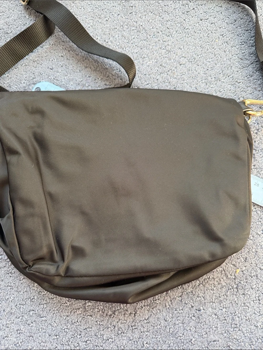 lululemon athletica black crossbody bag with gold hardware